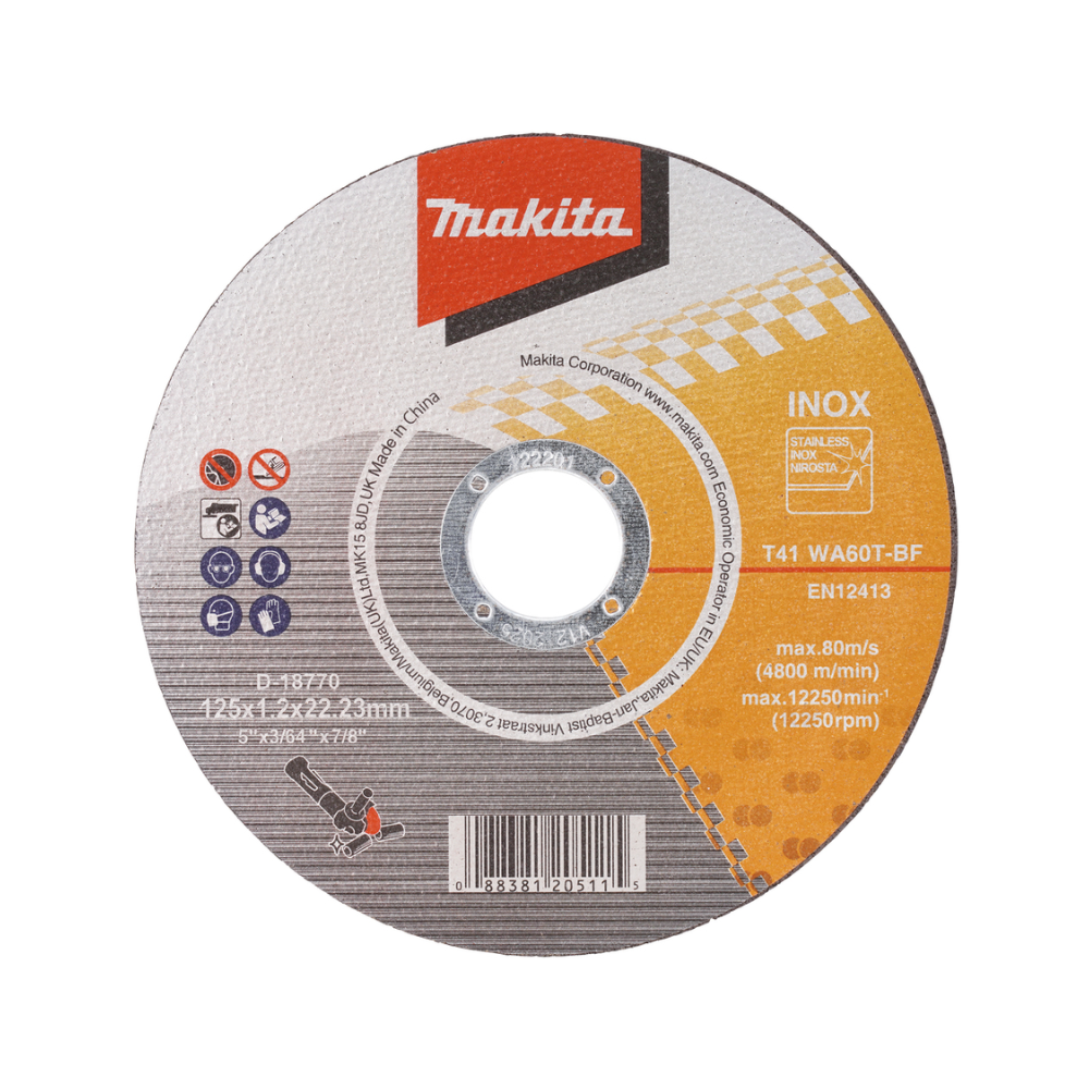 Disques à tronçonner Ø125 × 1,2 mm WA60T Makita D-18770-100