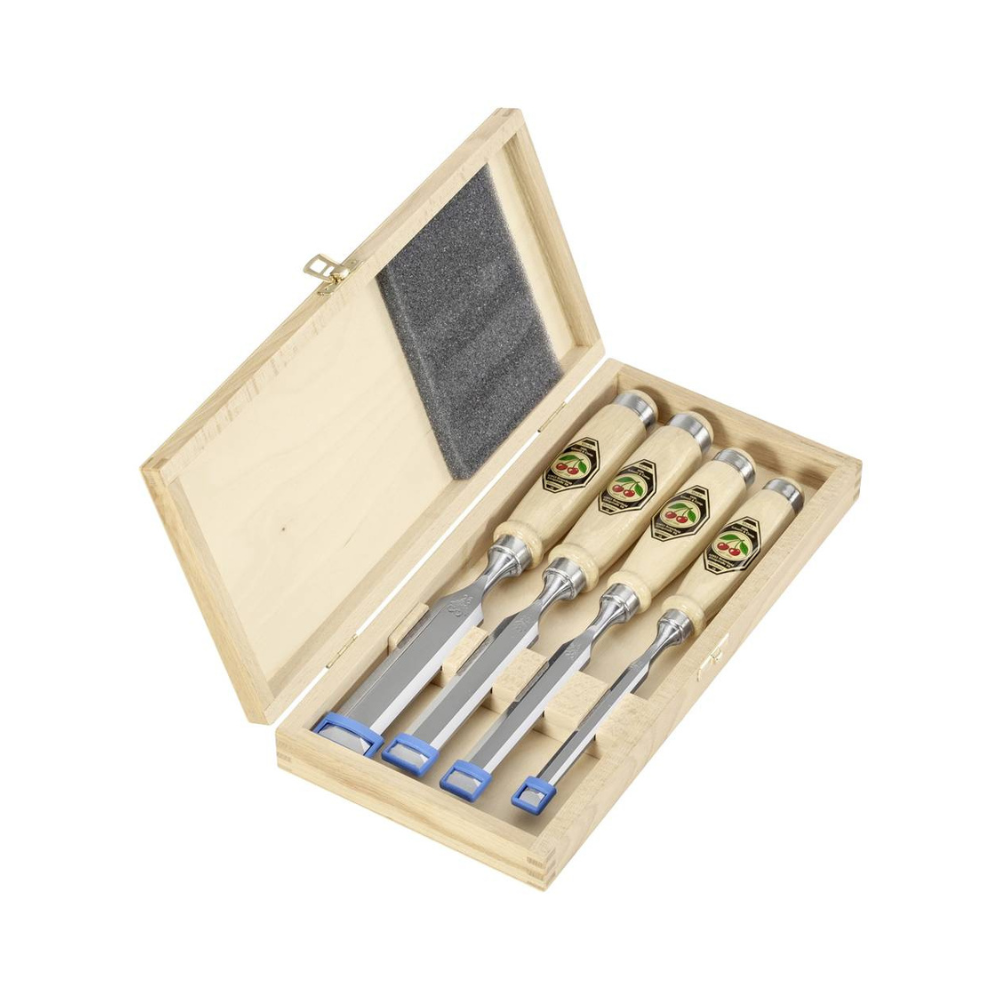 Jeu de 4 ciseaux à bois en coffret bois Kirschen 1141000
