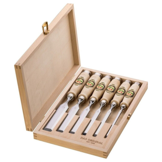 Jeu de 6 ciseaux à bois en coffret bois Kirschen 1101000