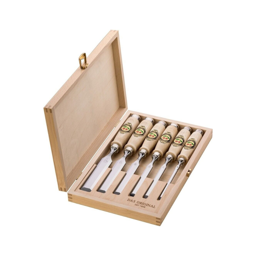 Jeu de 6 ciseaux à bois en coffret bois Kirschen 1101000