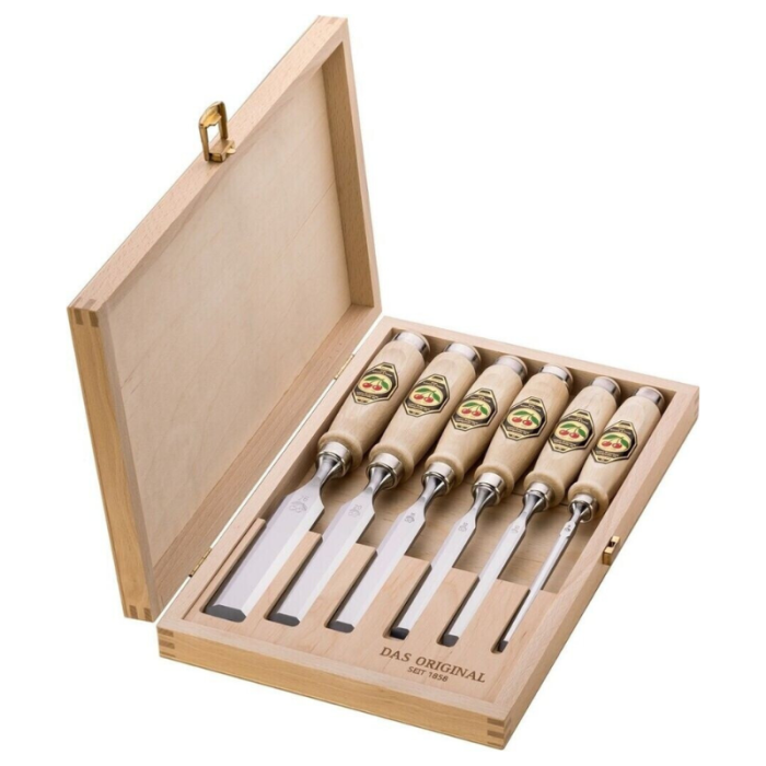 Jeu de 6 ciseaux à bois en coffret bois Kirschen 1101000