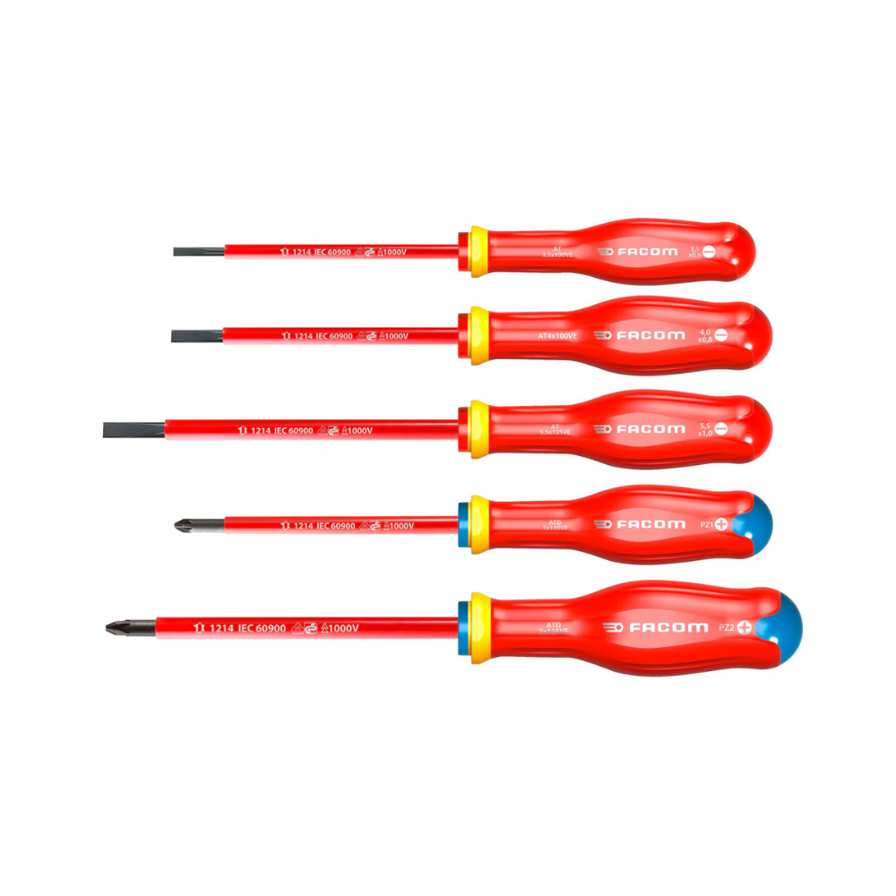 Jeu 5 tournevis isolés 1000 V Facom ATD.J5VE
