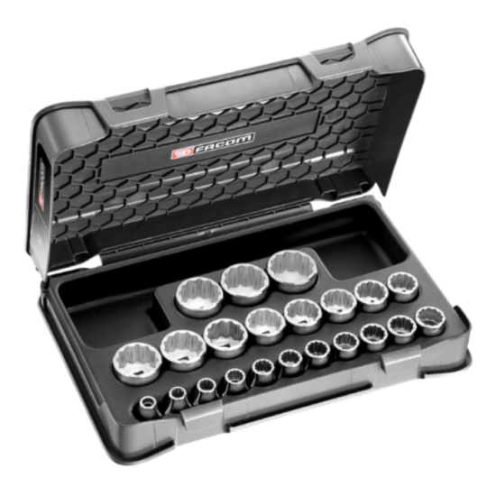 Coffret 22 douilles 12 pans Facom S.400B en 1/2