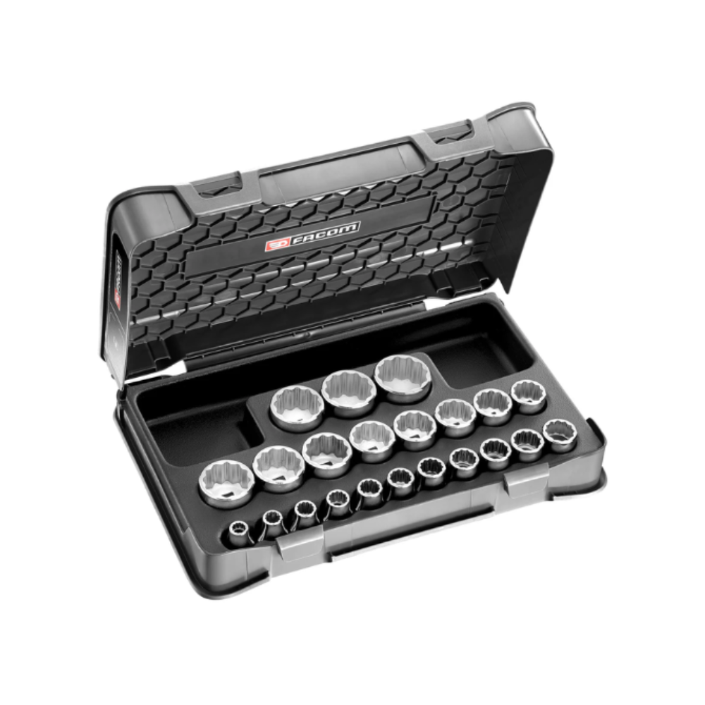 Coffret 22 douilles 12 pans Facom S.400B en 1/2