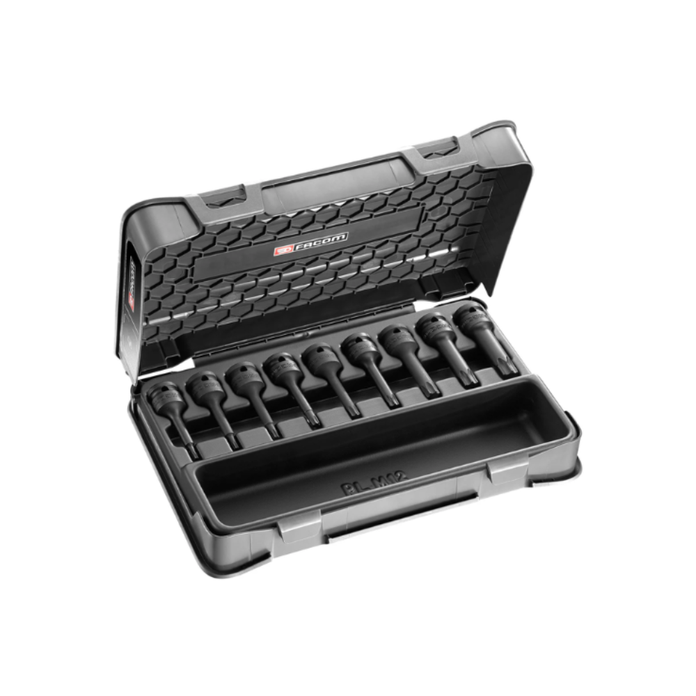 Jeu de 9 douilles longues à chocs 6 pans et Torx Facom NSXL.J9APB