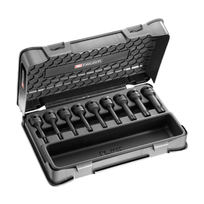 Jeu de 9 douilles longues à chocs 6 pans et Torx Facom NSXL.J9APB
