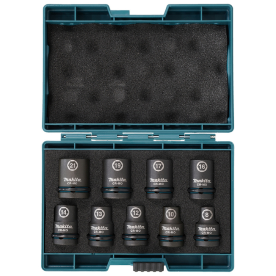 Coffret 9 douilles à chocs Makita E-16570