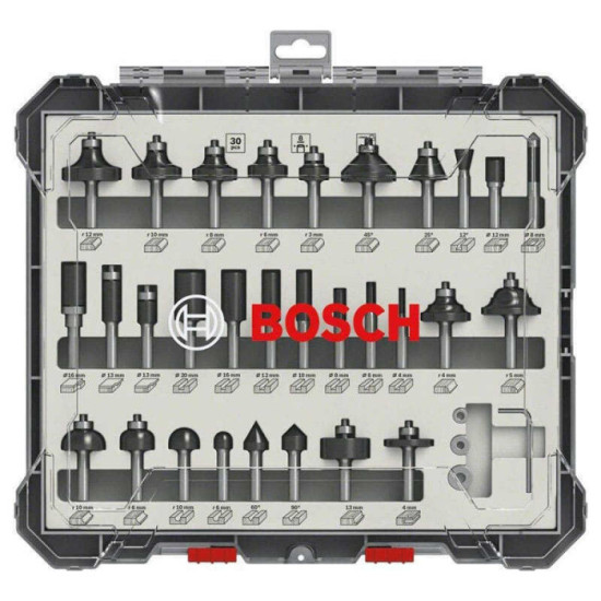 Coffret 30 fraises queue 8 mm Bosch 2607017475