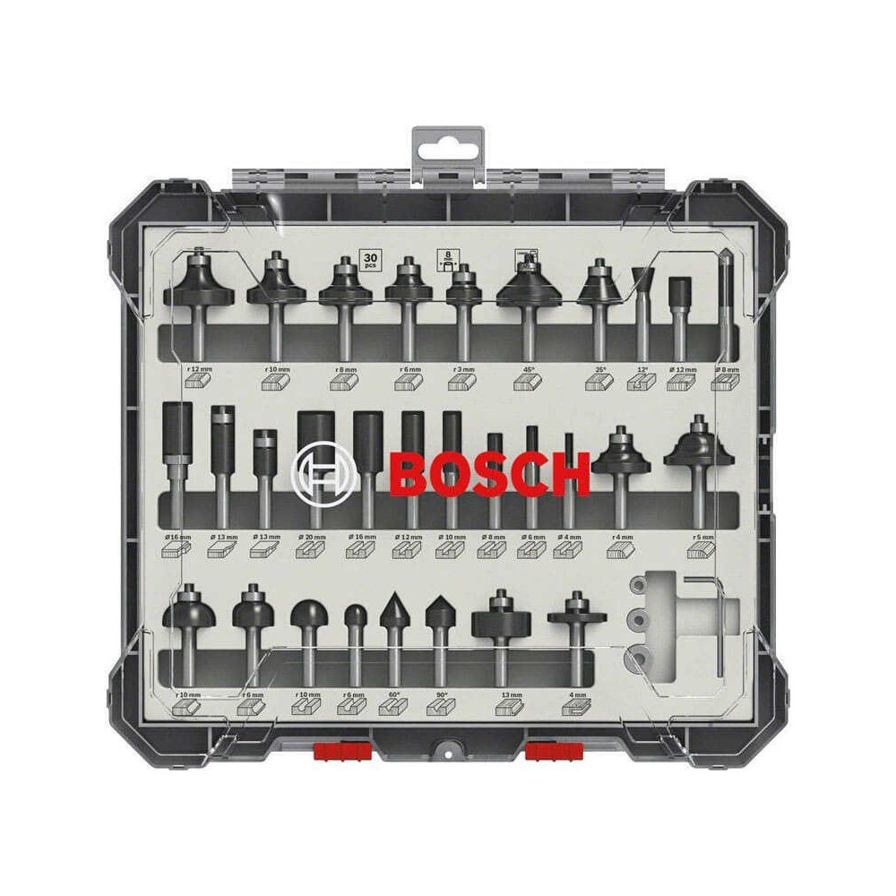Coffret 30 fraises queue 8 mm Bosch 2607017475