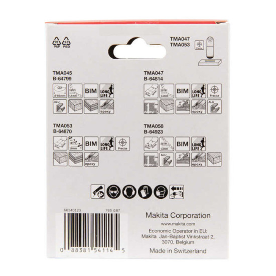 Jeu de 4 lames Starlock Makita B-67480 bi-métal