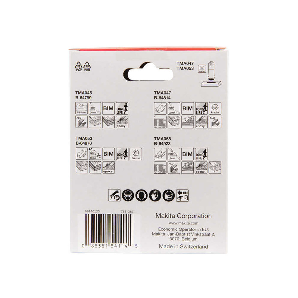 Jeu de 4 lames Starlock Makita B-67480 bi-métal