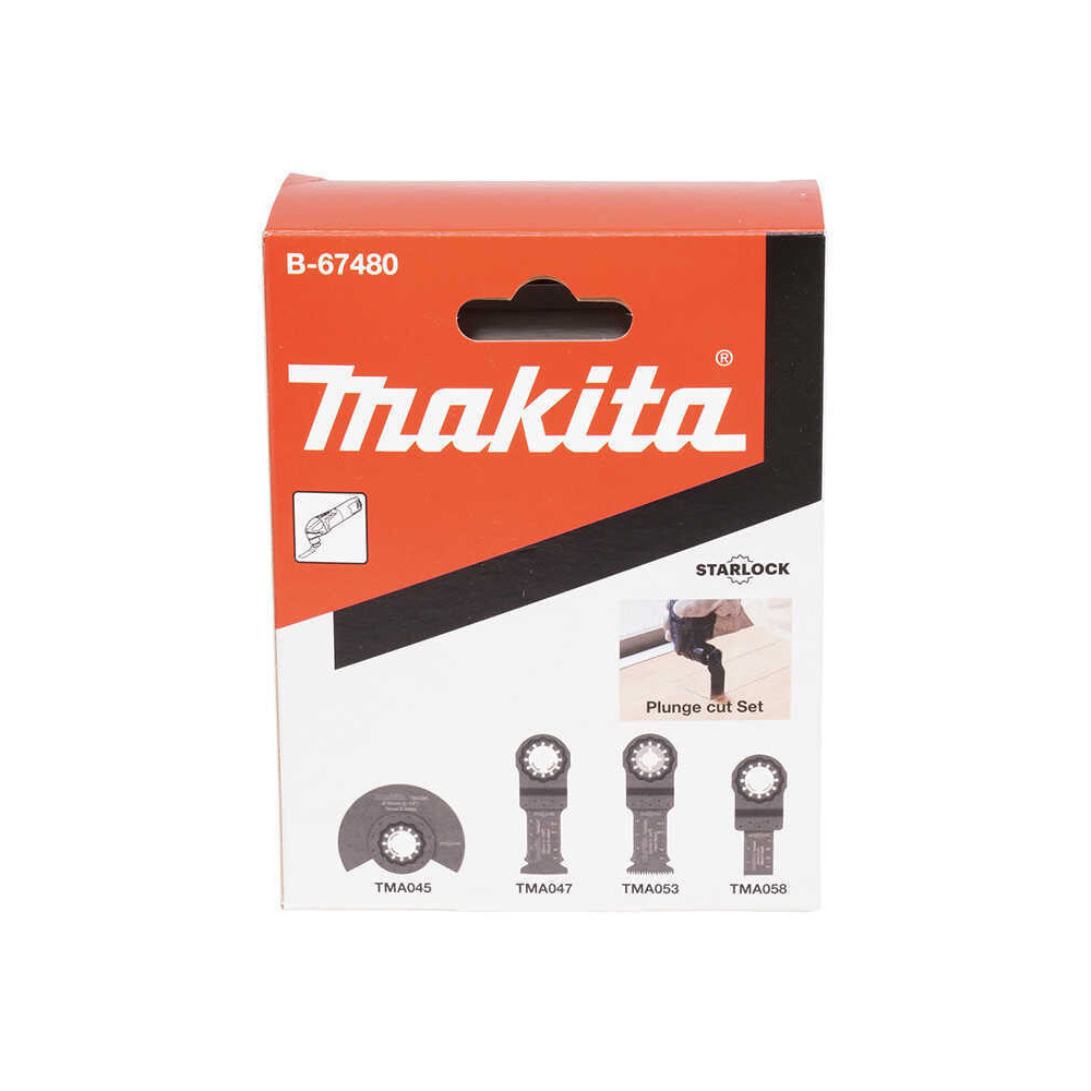 Jeu de 4 lames Starlock Makita B-67480 bi-métal
