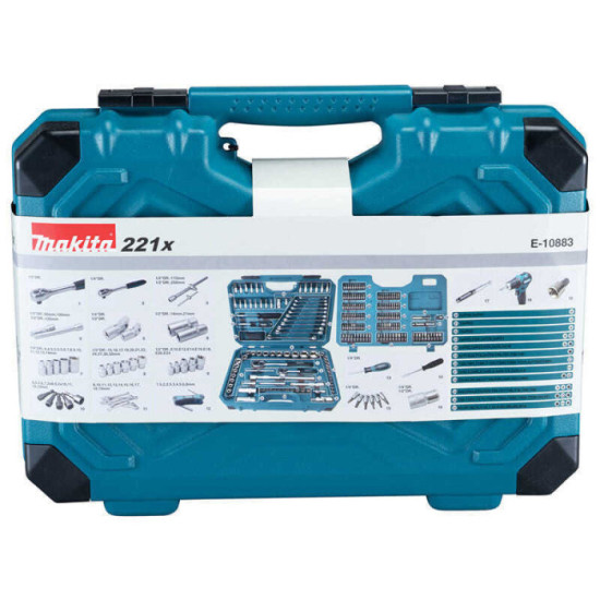 Coffret outillage à main 221 pcs Makita E-10883