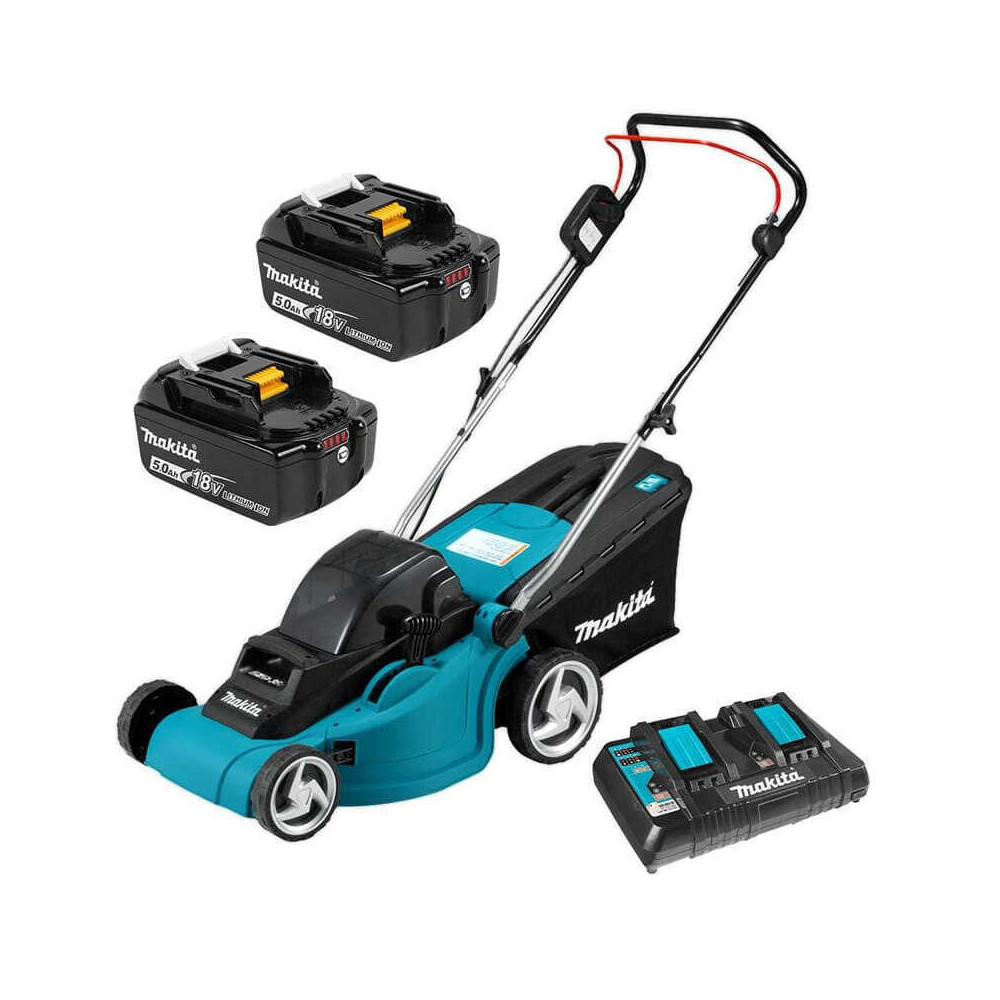 Tondeuse sans fil Makita DLM380PT2 kit 2 x 5,0 Ah