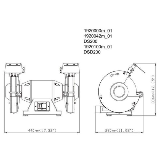 Touret à meuler ds 200 Metabo 619200000