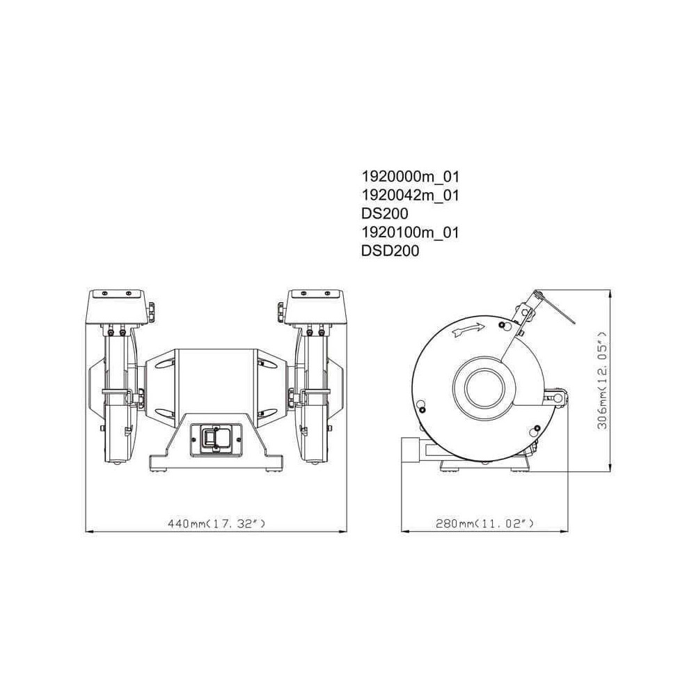 Touret à meuler ds 200 Metabo 619200000