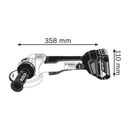 Meuleuse angulaire Bosch Professional GWS 18V-10 PC 06019G3E0B