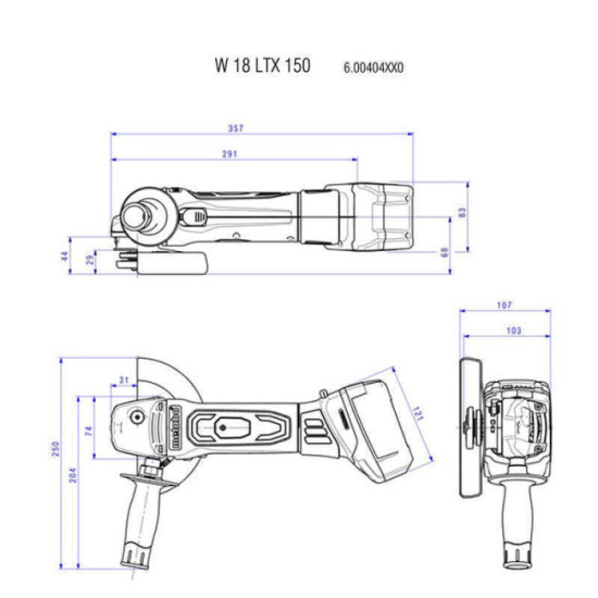 Meuleuse d'angle Metabo W18LTX150-Quick(600404840) 18V