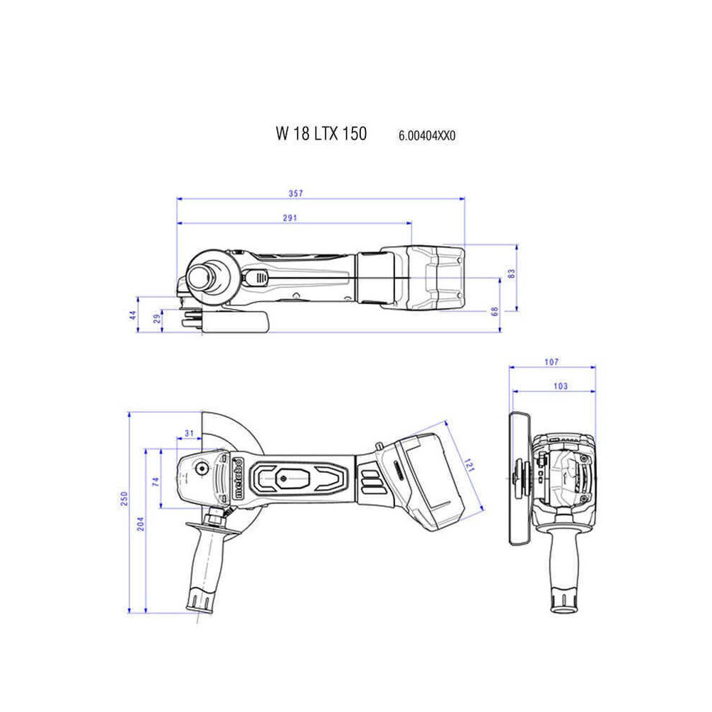 Meuleuse d'angle Metabo W18LTX150-Quick(600404840) 18V