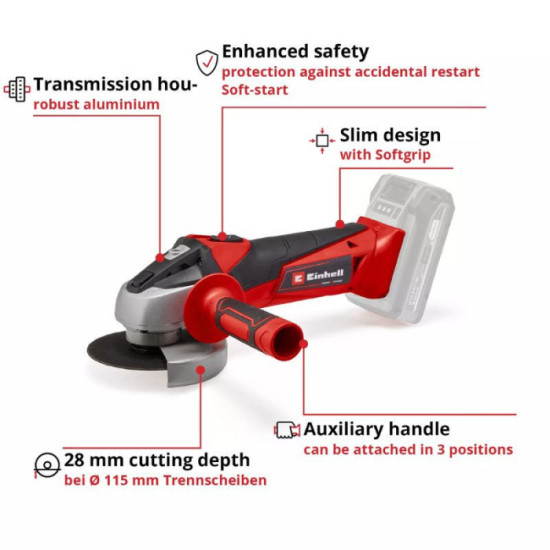 Meuleuse d'angle Einhell TC-AG 18/115 Li-Solo