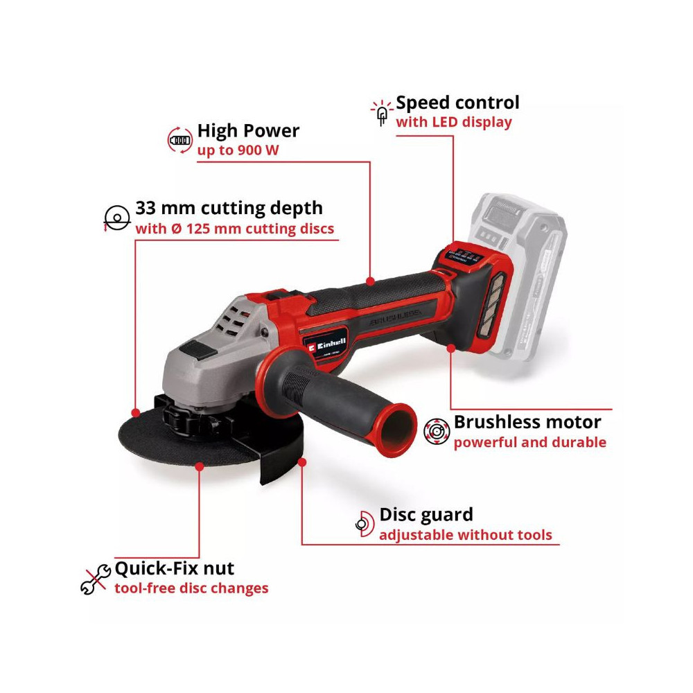 Meuleuse d'angle Einhell TP-AG 18/125 CE Q Li - Solo