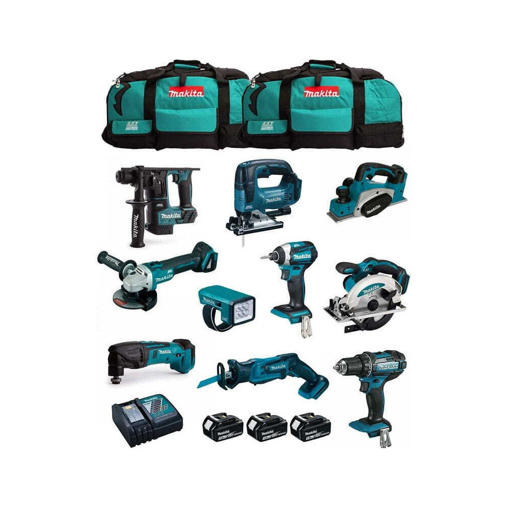 Pack 10 outils sur batteries Makita MPK1810233A - 18V