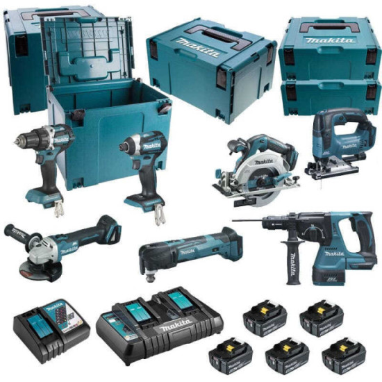 Pack 7 machines Makita DLX7014PTJ 5x5,0 Ah HT