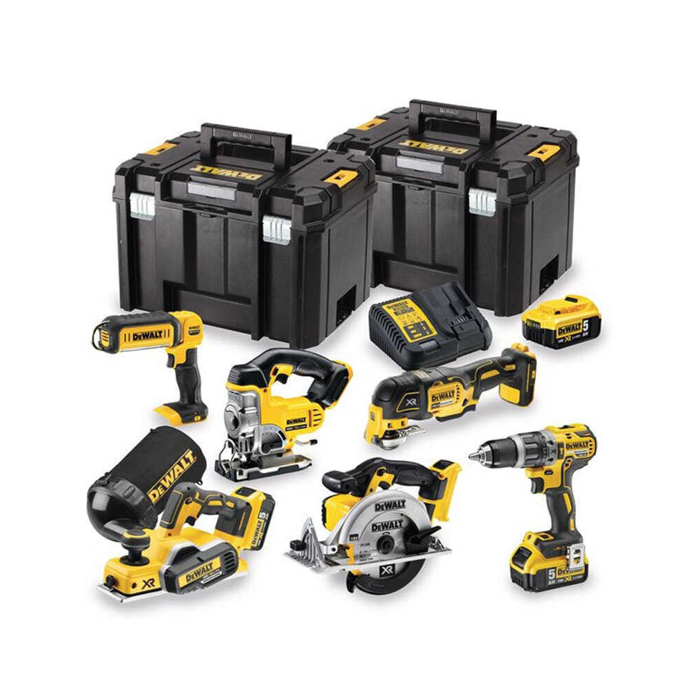 Pack 6 machines DeWalt DCK665P3T 18V 5,0 Ah