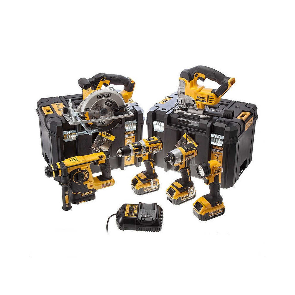 Pack 6 machines DeWalt DCK699M3T 18V XR 4,0 Ah
