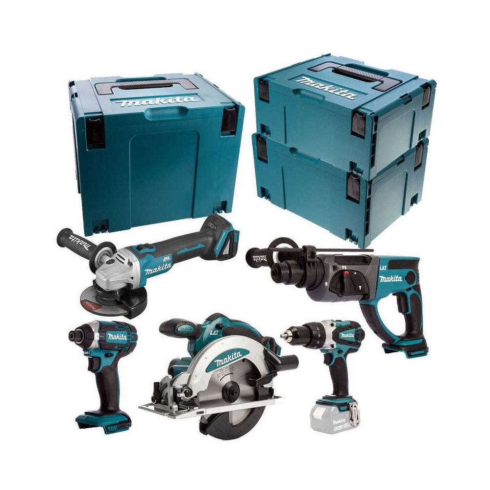 Pack 5 machines Makita DLX5039PTJ 18V LXT