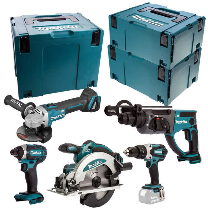 Pack 5 machines Makita DLX5039PTJ 18V LXT